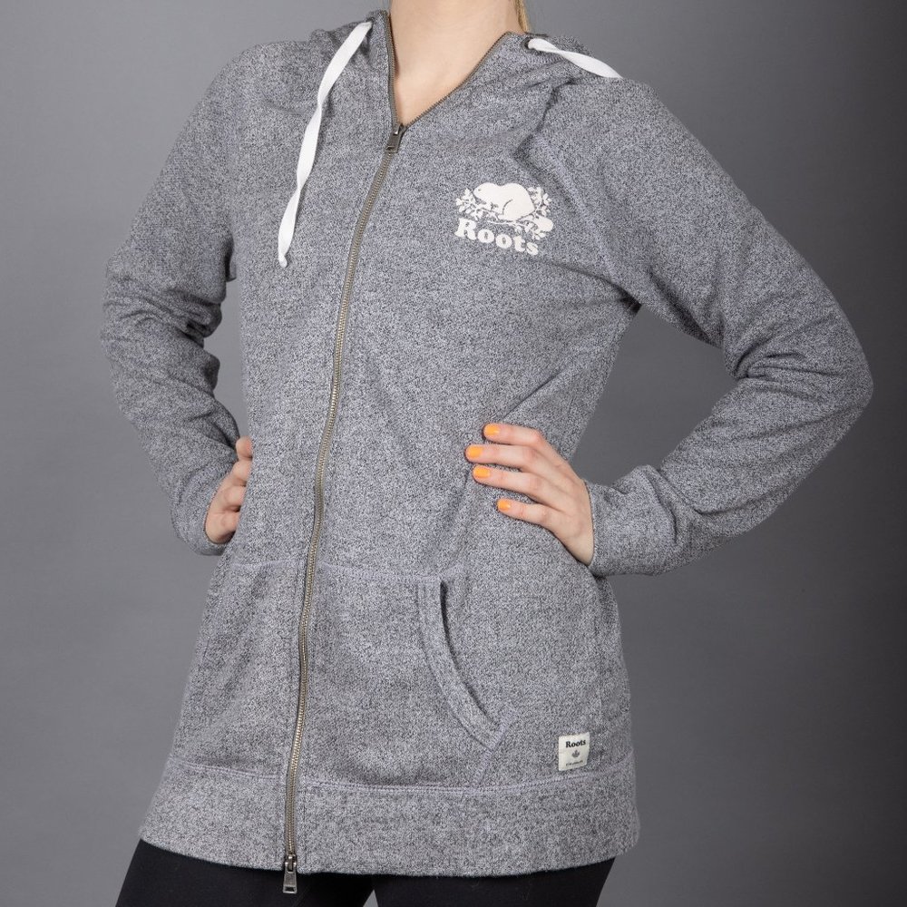 Roots Capri Full Zip Hoody in Salt & Pepper Size Large